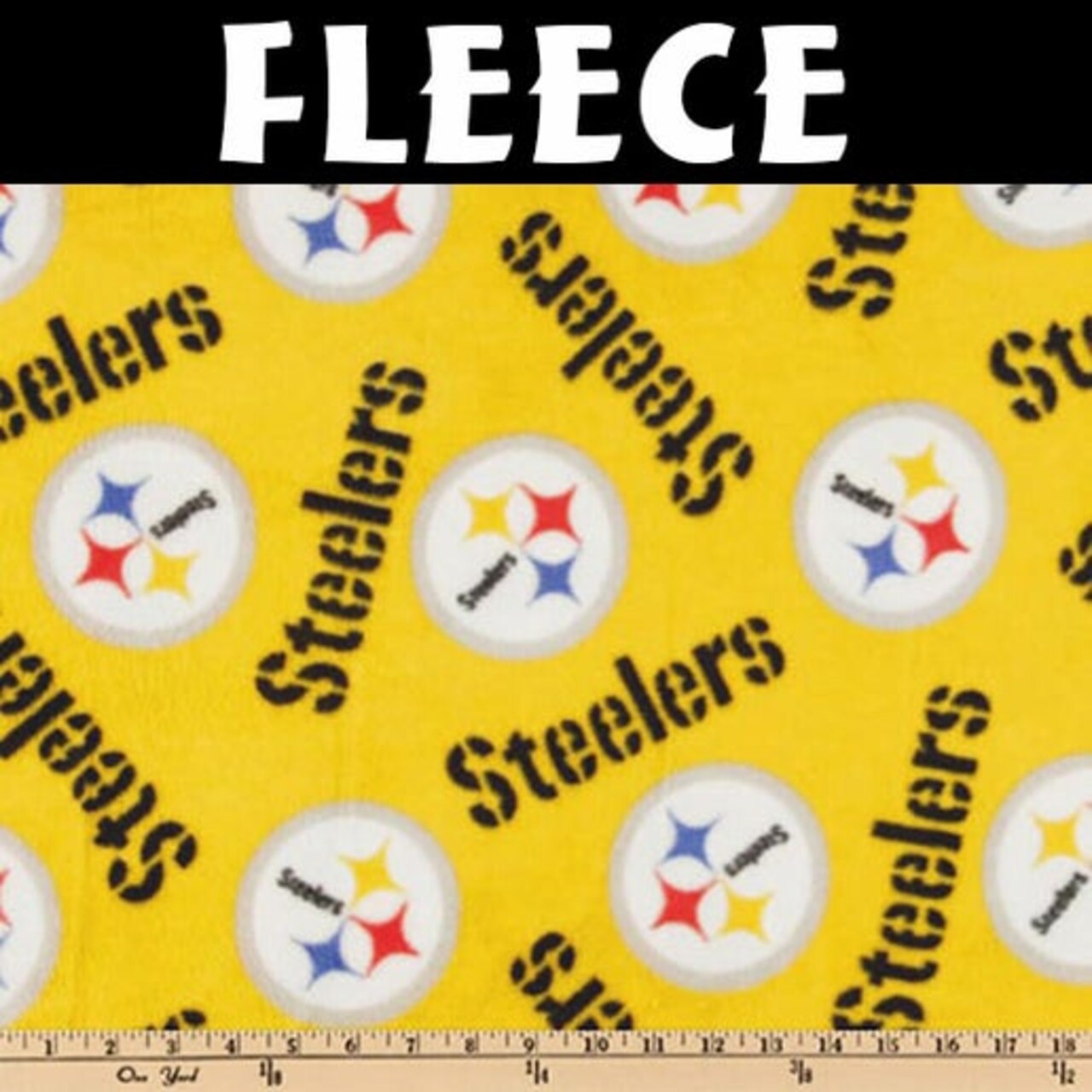 Licensed NFL Pittsburgh Steelers Yellow Allover Fleece 6235-D Fabric by the Yard